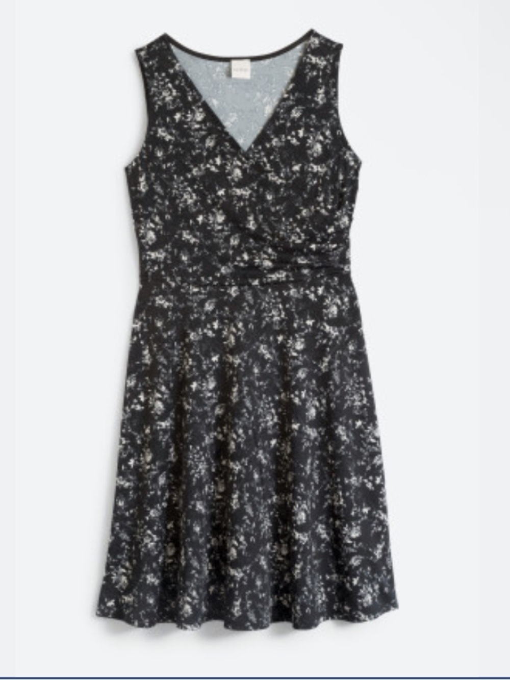 Kaileigh Black and White Floral V-Neck Midi Dress